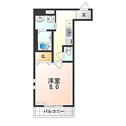 JR阪和線 上野芝駅 徒歩7分の賃貸アパート 2階1Kの間取り