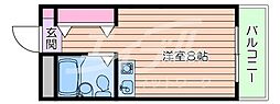 エナブル吹田 ワンルームの間取図画像