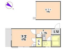 サザンハイツ 1Kの間取図画像