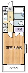 クオーレ 1Kの間取図画像