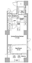 コンフォリア東池袋ウエスト 2階1LDKの間取り