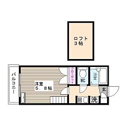 グラフィックメゾン樋井川 1Kの間取図画像