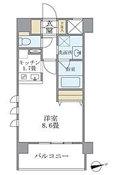 プレミアコンフォート西荻窪 1Kの間取図画像