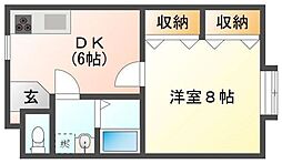 丸泰桜町ビル 1DKの間取図画像