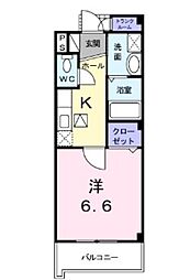 京急空港線 糀谷駅 徒歩13分の賃貸マンション 2階1Kの間取り
