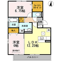 フロレゾンキヒロ 2LDKの間取図画像