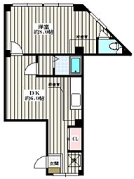 藍工房ビル 1DKの間取図画像