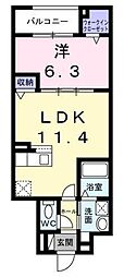 アガベ 2階1LDKの間取り
