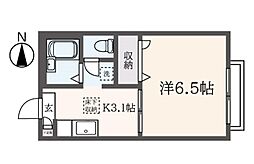 ジュネス下北沢 1階1Kの間取り