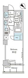 パークアクシス表参道レジデンス ワンルームの間取図画像