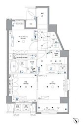 ルクシェール王子 1SLDKの間取図画像