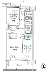 スカイグランデ津田沼 4階1SLDKの間取り
