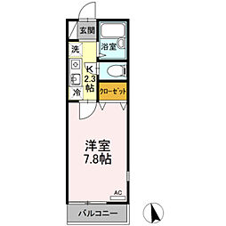 フルメゾン 1Kの間取図画像