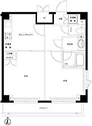 ルーブル森下 2DKの間取図画像