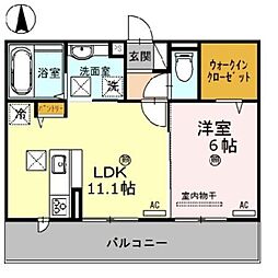 KOCOA　TERRACE 2階1LDKの間取り