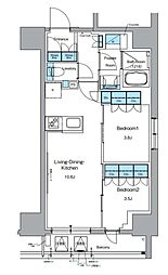 ルフォンプログレ上野御徒町 2LDKの間取図画像