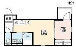 robot home 西大宮II 2階1LDKの間取り