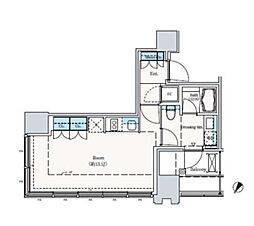 ザ六本木東京クラブレジデンス 1Kの間取図画像