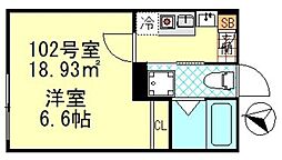 CK四ツ木 1階1Kの間取り