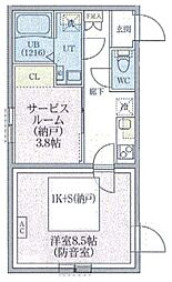 スカイラシクラス田園調布本町 1SKの間取図画像