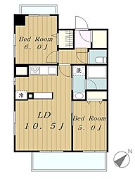 グラディート町田 2LDKの間取図画像