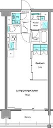 新宿区高田馬場3丁目マンション 1LDKの間取図画像