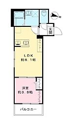 Casa de luna 3階1LDKの間取り