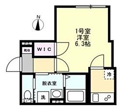 ベイルームグラン扇町EAST 1Kの間取図画像