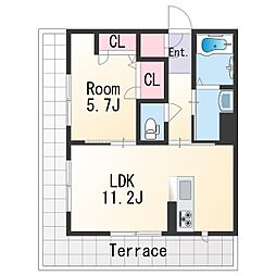 JR紀勢本線 宮前駅 徒歩7分の賃貸マンション 1階1LDKの間取り