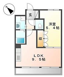 京王相模原線 稲城駅 徒歩17分の賃貸アパート 2階1LDKの間取り