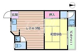 JR片町線(学研都市線) 徳庵駅 徒歩10分の賃貸マンション 4階1LDKの間取り