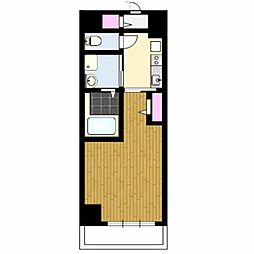 プレールドゥーク住吉2 4階1Kの間取り