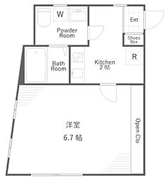 ストーリア荻窪 2階1Kの間取り