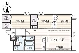 Emirates Ebisu 3LDKの間取図画像