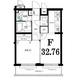 グリフォーネ横浜・岡野公園 1DKの間取図画像