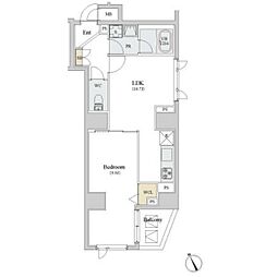 ロイジェント新橋 1LDKの間取図画像