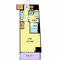 東京メトロ銀座線 田原町駅 徒歩5分の賃貸マンション 7階1Kの間取り