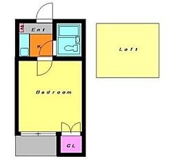 カーサ世田谷 1階1Kの間取り
