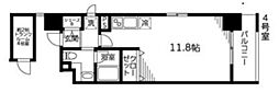 コンフォール・パレス 1Kの間取図画像