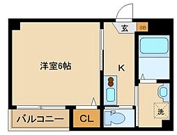 JR京浜東北・根岸線 大森駅 徒歩15分の賃貸マンション 1階1Kの間取り
