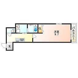 京阪本線 森小路駅 徒歩2分の賃貸アパート 1階1Kの間取り