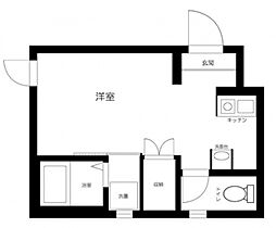 東京メトロ丸ノ内線 中野富士見町駅 徒歩4分の賃貸アパート 1階ワンルームの間取り
