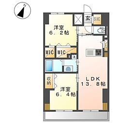 JR阪和線 和歌山駅 徒歩7分の賃貸マンション 10階2LDKの間取り