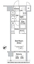 エミネンス高輪台 ワンルームの間取図画像