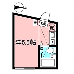 ピュアハウス白楽1番館 ワンルームの間取図画像
