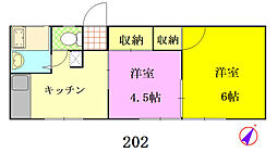 グリーンピア森栄 2階2Kの間取り