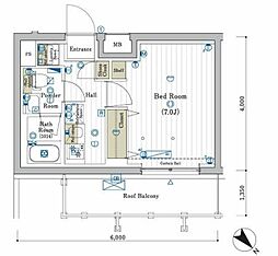 MAXIV CROS川口元郷 1Kの間取図画像