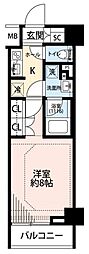 プレール・ドゥーク両国2 1Kの間取図画像