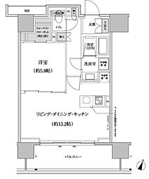 パークハビオ渋谷本町レジデンス 1LDKの間取図画像