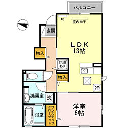 フォレストフィールド 1LDKの間取図画像